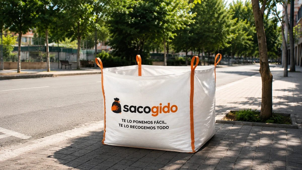 Un saco de escombros Sacogido de 1 m³